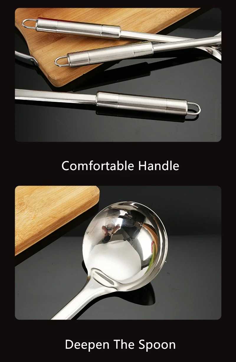 Durable Stainless Steel Wok Spatula Long Handle Kitchen Gadgets Colander Strainer Spoon Cooking Tools