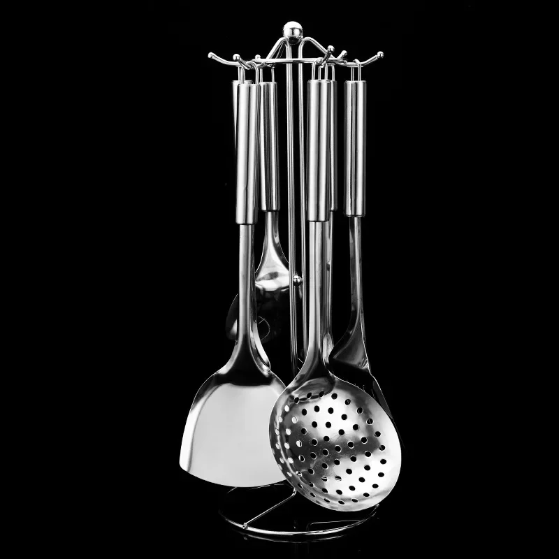 Durable Stainless Steel Wok Spatula Long Handle Kitchen Gadgets Colander Strainer Spoon Cooking Tools