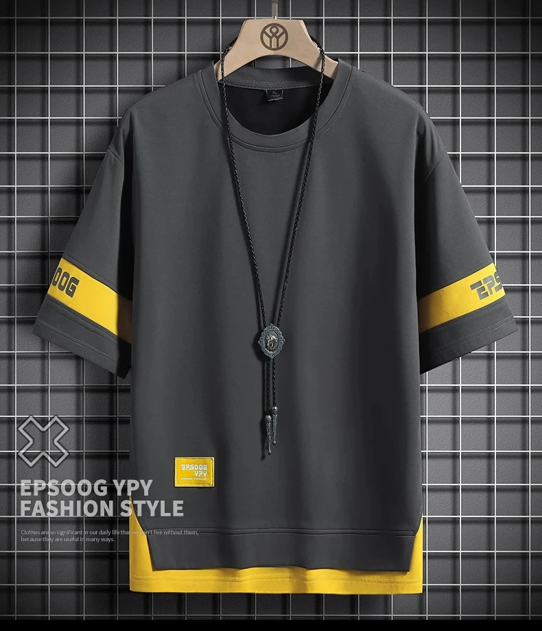 Hip Hop Loose Mens Streetwear T-shirts Casual Classic 2025 Summer Short Sleeves T Shirt Black White Tshirt Tees Oversize 5XL