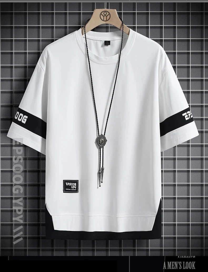 Hip Hop Loose Mens Streetwear T-shirts Casual Classic 2025 Summer Short Sleeves T Shirt Black White Tshirt Tees Oversize 5XL