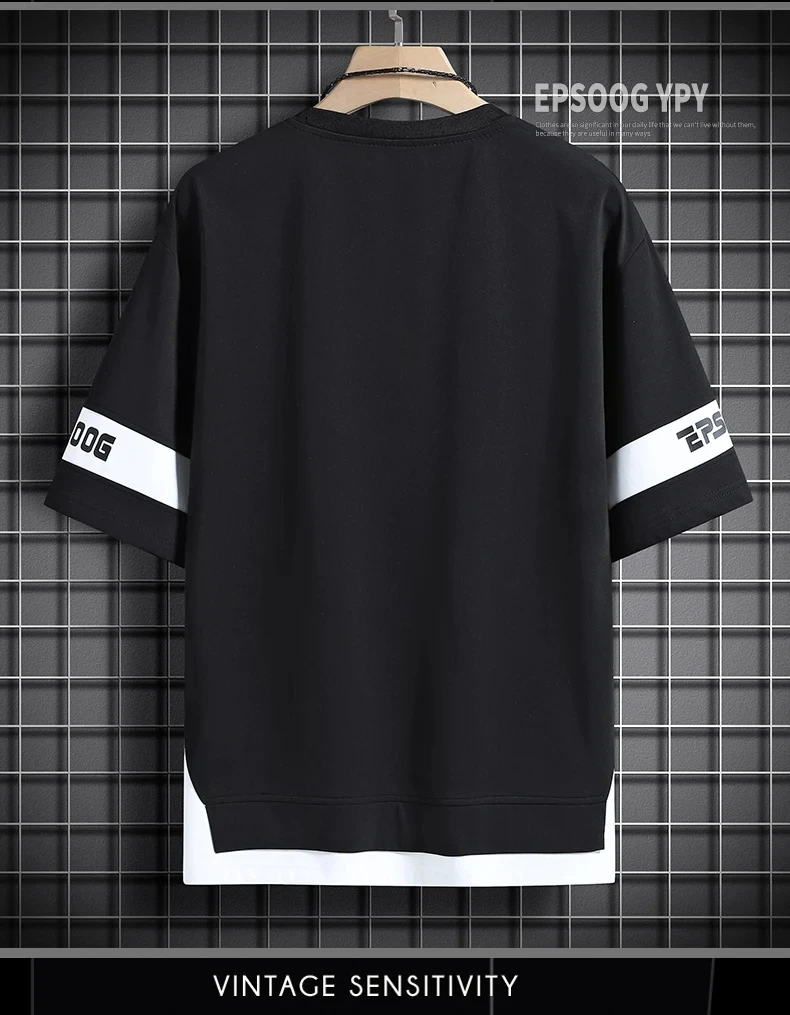 Hip Hop Loose Mens Streetwear T-shirts Casual Classic 2025 Summer Short Sleeves T Shirt Black White Tshirt Tees Oversize 5XL
