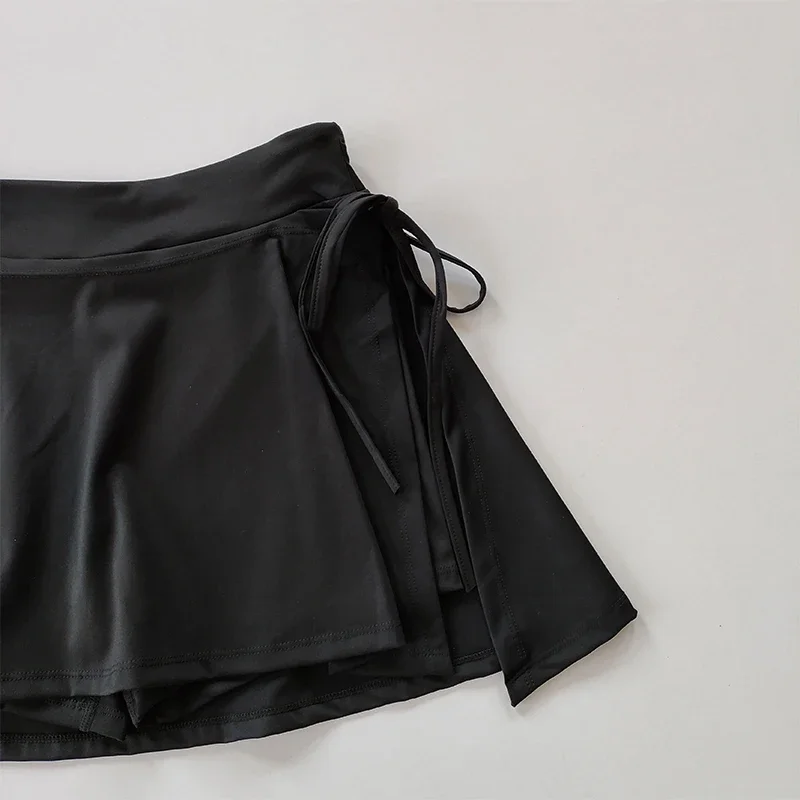 Sports Yoga Skirt Badminton Tennis Skirt Pants Half-body Quick Drying Pocket Skirt Side Split Strap Pants For Outwear