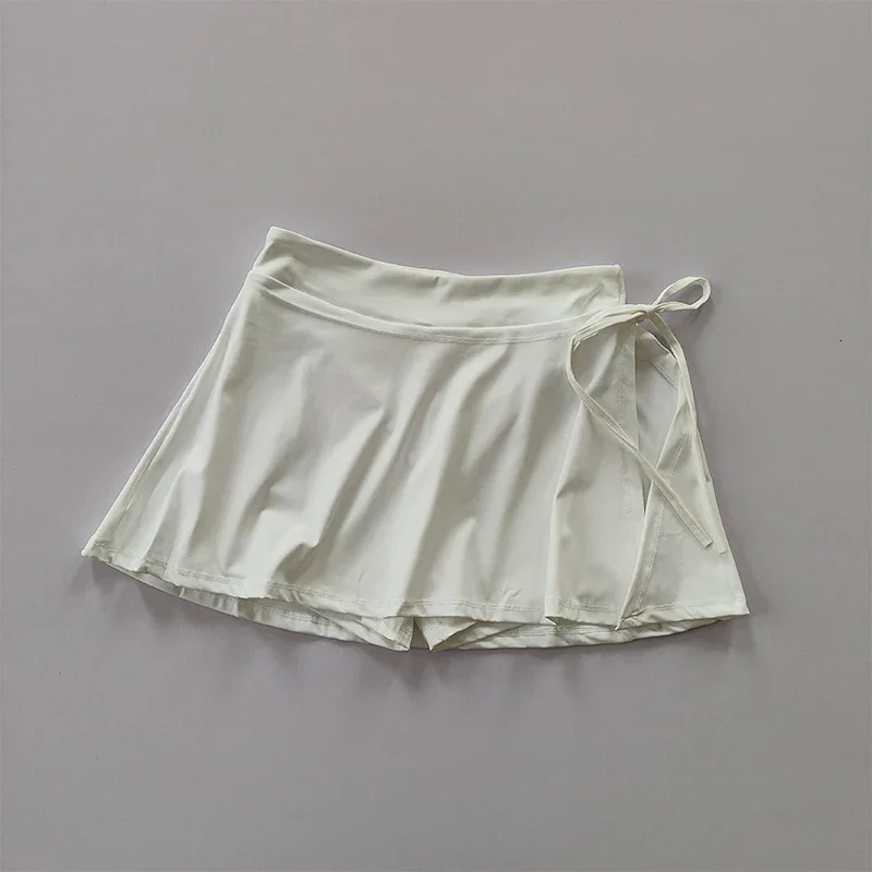 Sports Yoga Skirt Badminton Tennis Skirt Pants Half-body Quick Drying Pocket Skirt Side Split Strap Pants For Outwear