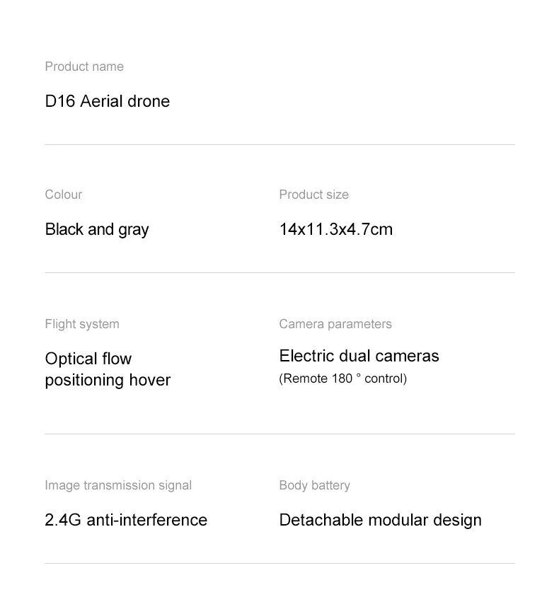 D16 drone 4k HD camera wifi brushless motor intelligent obstacle avoidance camera drone English, Korean, Japanese manual