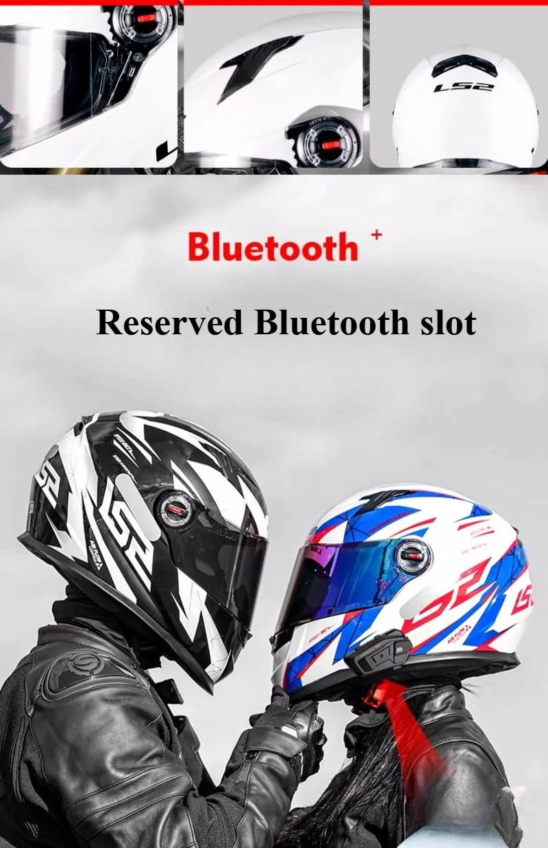 Original LS2 FF358 Motorcycle Helmet Gloss Black White Capacete De Moto L-XXL Size 60-62 Capacete LS2 Ff 358 For Honda PCX 160